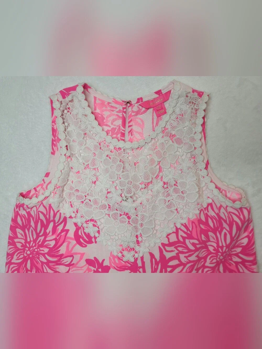 Lilly Pulitzer Nala Soft Shift Sleeveless Dress Sz 00 Resort White Caliente Pink